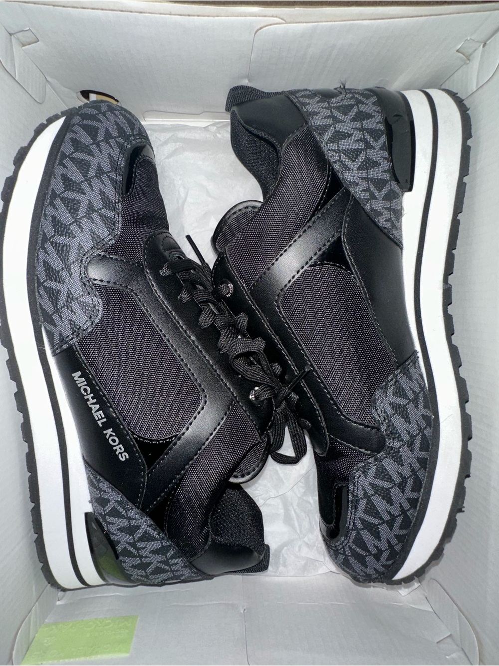 Michael Kors Maddy Trainer Black Canvas Shoes